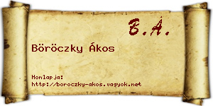Böröczky Ákos névjegykártya