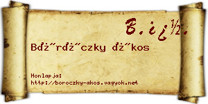 Böröczky Ákos névjegykártya