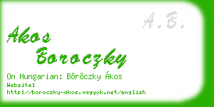 akos boroczky business card